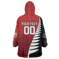 Custom British Lions New Zealand Wearable Blanket Hoodie Half Black Fern