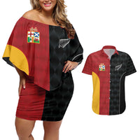 Custom British Lions New Zealand Couples Matching Off Shoulder Short Dress and Hawaiian Shirt Sporty Style
