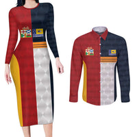 Custom British Lions Australia ACT Couples Matching Long Sleeve Bodycon Dress and Long Sleeve Button Shirt Sporty Style