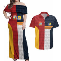 Custom British Lions Australia ACT Couples Matching Off Shoulder Maxi Dress and Hawaiian Shirt Sporty Style