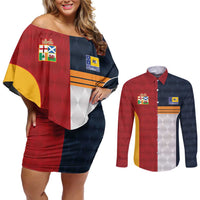 Custom British Lions Australia ACT Couples Matching Off Shoulder Short Dress and Long Sleeve Button Shirt Sporty Style