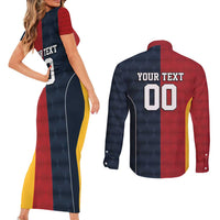 Custom British Lions Australia ACT Couples Matching Short Sleeve Bodycon Dress and Long Sleeve Button Shirt Sporty Style