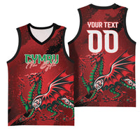 Wales Rugby National Heritage Custom Basketball Jersey Red Dragon Inspired Edition