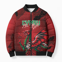 Wales Rugby National Heritage Custom Bomber Puffer Jacket Red Dragon Inspired Edition