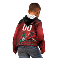 Wales Rugby National Heritage Custom Kid Hoodie Red Dragon Inspired Edition
