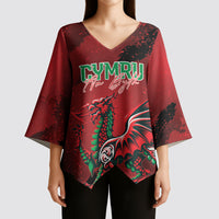 Wales Rugby National Heritage Custom Kimono Sleeve Blouse Red Dragon Inspired Edition