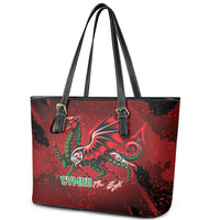 Wales Rugby National Heritage Leather Tote Bag Red Dragon Inspired Edition