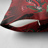 Wales Rugby National Heritage Pillow Cover Red Dragon Inspired Edition