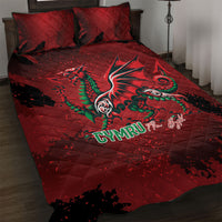 Wales Rugby National Heritage Quilt Bed Set Red Dragon Inspired Edition