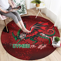 Wales Rugby National Heritage Round Carpet Red Dragon Inspired Edition