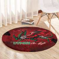 Wales Rugby National Heritage Round Carpet Red Dragon Inspired Edition