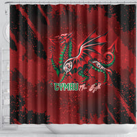 Wales Rugby National Heritage Shower Curtain Red Dragon Inspired Edition