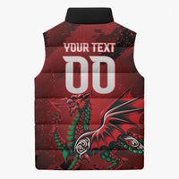 Wales Rugby National Heritage Custom Sleeveless Puffer Jacket Red Dragon Inspired Edition