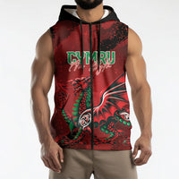 Wales Rugby National Heritage Custom Sleeveless Zip Hoodie Red Dragon Inspired Edition