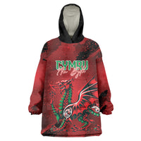 Wales Rugby National Heritage Custom Wearable Blanket Hoodie Red Dragon Inspired Edition