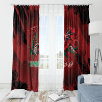 Wales Rugby National Heritage Window Curtain Red Dragon Inspired Edition