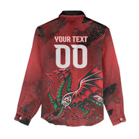 Wales Rugby National Heritage Custom Women Casual Shirt Red Dragon Inspired Edition