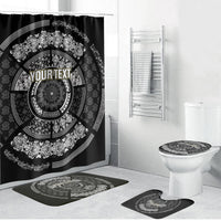 Italy Rugby Concept Custom Bathroom Set Black and White Mandala Inspired