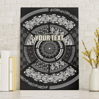 Italy Rugby Concept Custom Canvas Wall Art Black and White Mandala Inspired