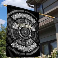 Italy Rugby Concept Custom Garden Flag Black and White Mandala Inspired