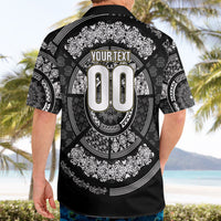 Italy Rugby Concept Custom Hawaiian Shirt Black and White Mandala Inspired