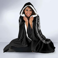 Italy Rugby Concept Custom Hooded Blanket Black and White Mandala Inspired