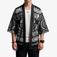 Italy Rugby Concept Custom Kimono Black and White Mandala Inspired