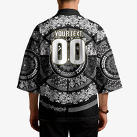 Italy Rugby Concept Custom Kimono Black and White Mandala Inspired