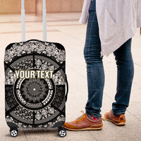 Italy Rugby Concept Custom Luggage Cover Black and White Mandala Inspired