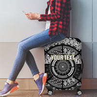 Italy Rugby Concept Custom Luggage Cover Black and White Mandala Inspired