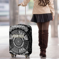 Italy Rugby Concept Custom Luggage Cover Black and White Mandala Inspired