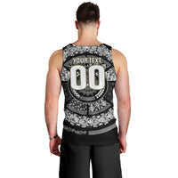 Italy Rugby Concept Custom Men Tank Top Black and White Mandala Inspired