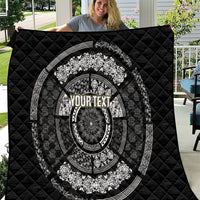 Italy Rugby Concept Custom Quilt Black and White Mandala Inspired