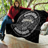 Italy Rugby Concept Custom Quilt Black and White Mandala Inspired