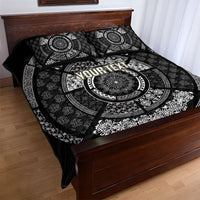 Italy Rugby Concept Custom Quilt Bed Set Black and White Mandala Inspired