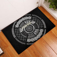 Italy Rugby Concept Custom Rubber Doormat Black and White Mandala Inspired