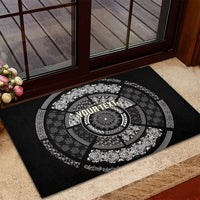Italy Rugby Concept Custom Rubber Doormat Black and White Mandala Inspired