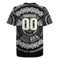 Italy Rugby Concept Custom Rugby Jersey Black and White Mandala Inspired