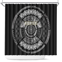 Italy Rugby Concept Custom Shower Curtain Black and White Mandala Inspired