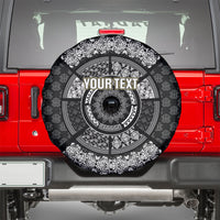 Italy Rugby Concept Custom Spare Tire Cover Black and White Mandala Inspired