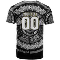 Italy Rugby Concept Custom T Shirt Black and White Mandala Inspired