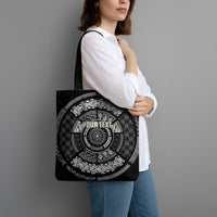 Italy Rugby Concept Custom Tote Bag Black and White Mandala Inspired