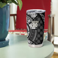Italy Rugby Concept Custom Tumbler Cup Black and White Mandala Inspired