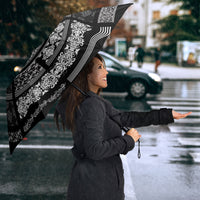 Italy Rugby Concept Custom Umbrella Black and White Mandala Inspired