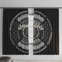 Italy Rugby Concept Custom Window Curtain Black and White Mandala Inspired