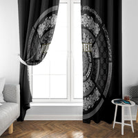 Italy Rugby Concept Custom Window Curtain Black and White Mandala Inspired