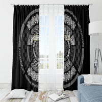 Italy Rugby Concept Custom Window Curtain Black and White Mandala Inspired