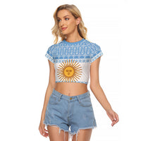Argentina Rugby National Heritage Custom Raglan Cropped T Shirt Gaucho Inspired