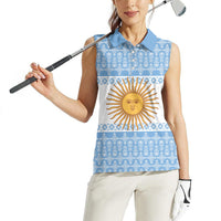 Argentina Rugby National Heritage Custom Women Sleeveless Polo Shirt Gaucho Inspired