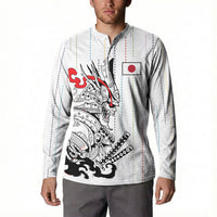 Japan Rugby National Heritage Custom Button Sweatshirt Traditional Sashiko Inspired